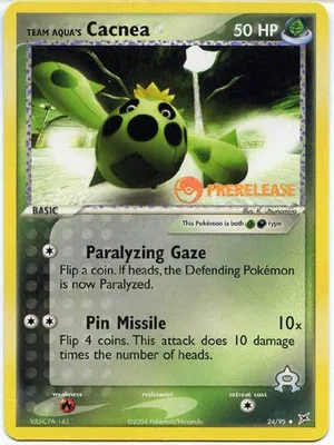 Team Aqua's Cacnea - 24/95 (Prerelease) from Miscellaneous Cards & Products