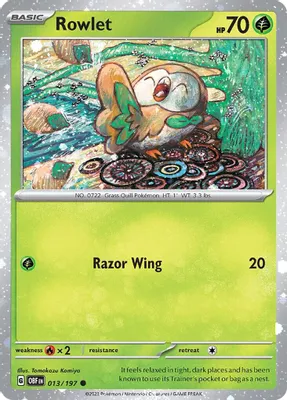 Rowlet - 013/197 (Cosmos Holo) from Miscellaneous Cards & Products
