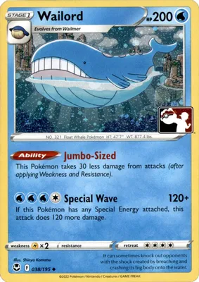 Wailord - 038/195 (Cosmos Holo) from Prize Pack Series Cards