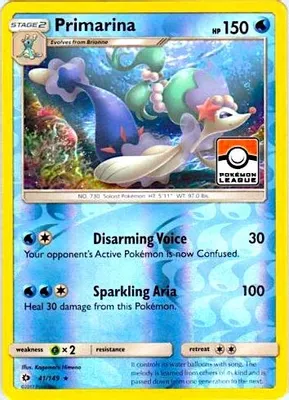 Primarina - 41/149 (Pokemon League) from League & Championship Cards