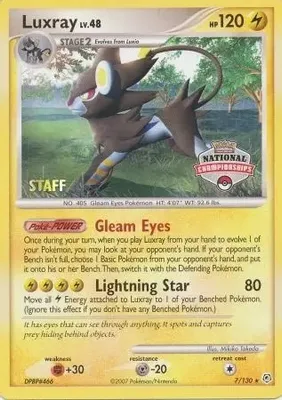 Luxray - 7/130 (National Championships) [Staff] from League & Championship Cards