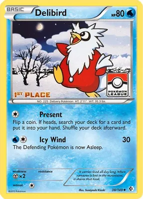 Delibird - 38/149 (Pokemon League) [1st Place] from League & Championship Cards