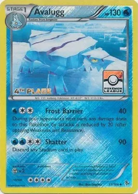 Avalugg - 31/106 (Pokemon League) [4th Place] from League & Championship Cards