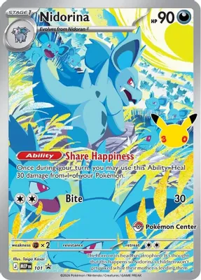 Nidorina - 101 (30th Celebration) (Pokemon Center Exclusive) from ME: Mega Evolution Promo