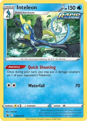 Inteleon - SWSH279 from SWSH: Sword & Shield Promo Cards