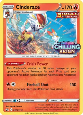 Cinderace - SWSH112 (Prerelease) from SWSH: Sword & Shield Promo Cards