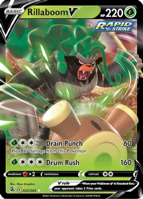 Rillaboom V from SWSH08: Fusion Strike