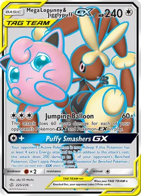 Mega Lopunny & Jigglypuff GX (Full Art) from SM - Cosmic Eclipse