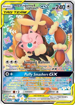 Mega Lopunny & Jigglypuff GX (Alternate Full Art) from SM - Cosmic Eclipse