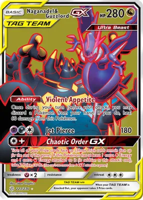 Naganadel & Guzzlord GX (Full Art) from SM - Cosmic Eclipse