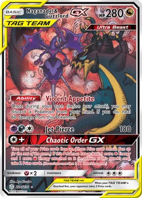 Naganadel & Guzzlord GX (Alternate Full Art) from SM - Cosmic Eclipse
