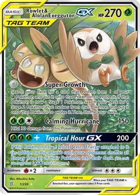 Rowlet & Alolan Exeggutor GX from SM - Unified Minds