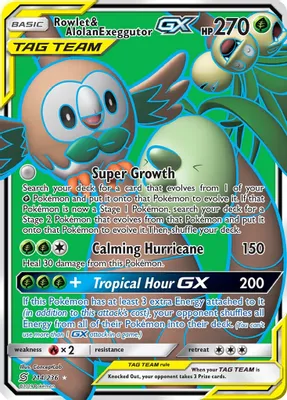Rowlet & Alolan Exeggutor GX (Full Art) from SM - Unified Minds