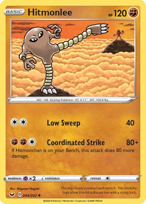 Hitmonlee from SWSH01: Sword & Shield Base Set