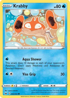 Krabby (042) from SWSH01: Sword & Shield Base Set