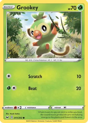 Grookey (011) from SWSH01: Sword & Shield Base Set