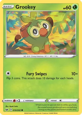 Grookey (010) from SWSH01: Sword & Shield Base Set