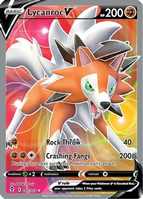 Lycanroc V (Full Art) from SWSH07: Evolving Skies