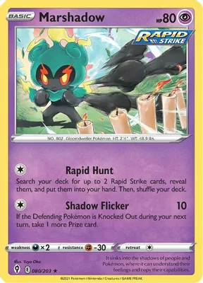 Marshadow from SWSH07: Evolving Skies