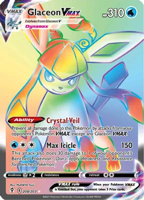 Glaceon VMAX (Secret) from SWSH07: Evolving Skies