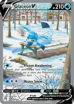 Glaceon V (Alternate Full Art) from SWSH07: Evolving Skies