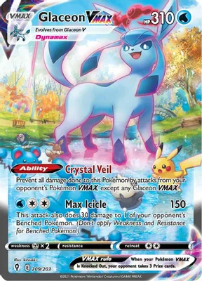 Glaceon VMAX (Alternate Art Secret) from SWSH07: Evolving Skies