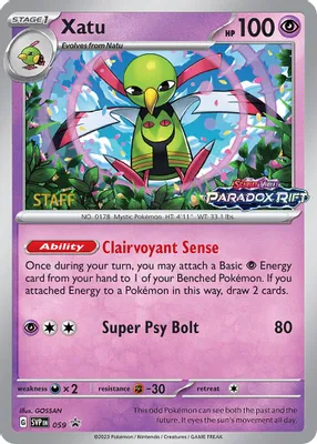 Xatu - 059 (Prerelease) [Staff] from SV: Scarlet & Violet Promo Cards