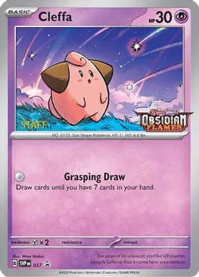 Cleffa - 037 (Prerelease) [Staff] from SV: Scarlet & Violet Promo Cards