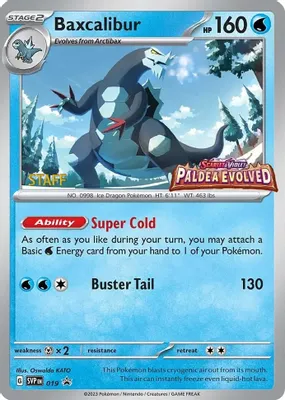Baxcalibur - 019 (Prerelease) [Staff] from SV: Scarlet & Violet Promo Cards