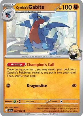 Cynthia's Gabite from SV10: Destined Rivals