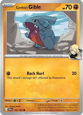 Cynthia's Gible from SV10: Destined Rivals