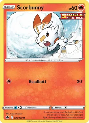 Scorbunny from SWSH06: Chilling Reign