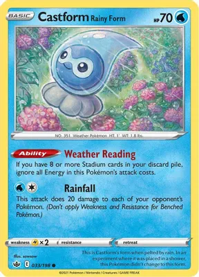 Castform Rainy Form from SWSH06: Chilling Reign