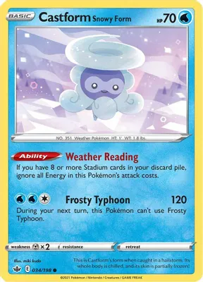 Castform Snowy Form from SWSH06: Chilling Reign