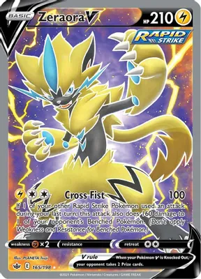 Zeraora V (Full Art) from SWSH06: Chilling Reign