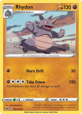 Rhydon from SWSH11: Lost Origin