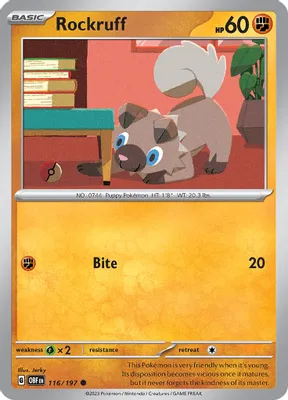 Rockruff from SV03: Obsidian Flames