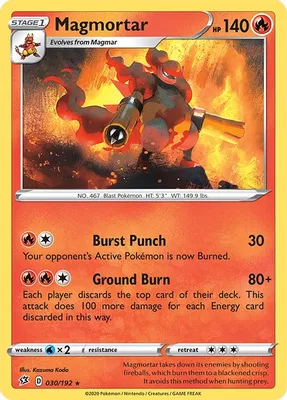 Magmortar from SWSH02: Rebel Clash