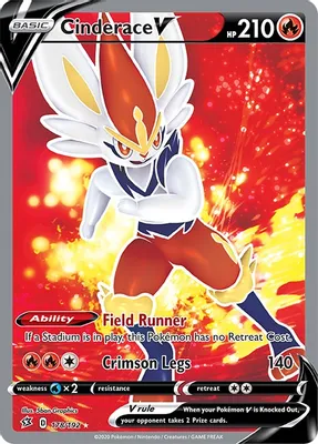 Cinderace V (Full Art) from SWSH02: Rebel Clash