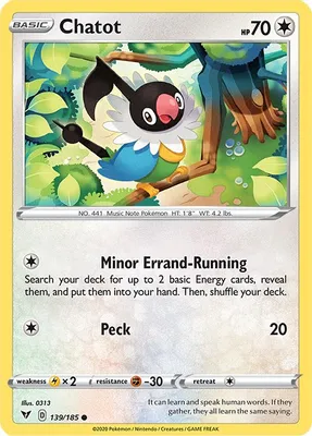 Chatot from SWSH04: Vivid Voltage
