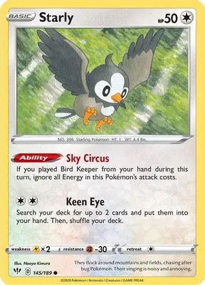 Starly from SWSH03: Darkness Ablaze