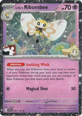Lillie's Ribombee - 067/159 (Cosmos Holo) from Prize Pack Series Cards