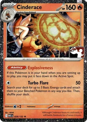 Cinderace - 028/132  (Cosmos Holo) from Prize Pack Series Cards