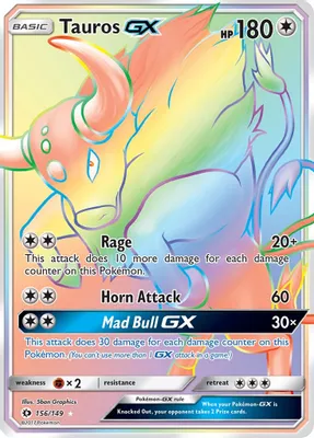 Tauros GX (Secret) from SM Base Set