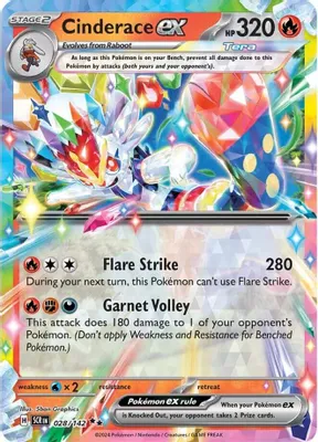 Cinderace ex - 028/142 from SV07: Stellar Crown