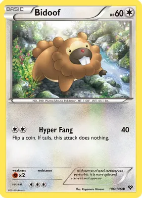 Bidoof from XY Base Set