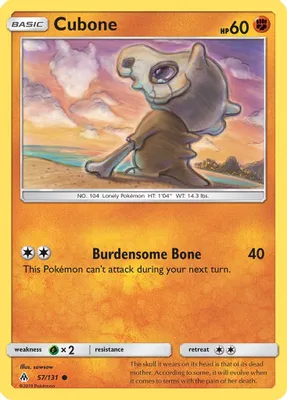 Cubone from SM - Forbidden Light