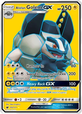 Alolan Golem GX (Full Art) from SM - Crimson Invasion