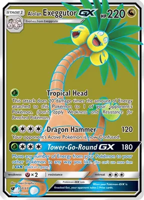 Alolan Exeggutor GX (Full Art) from SM - Crimson Invasion