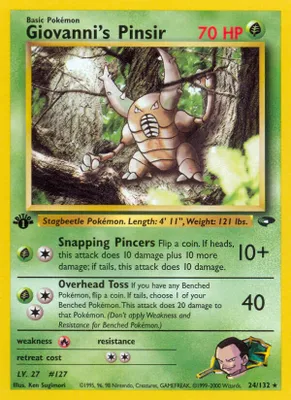 Giovanni's Pinsir from Gym Challenge
